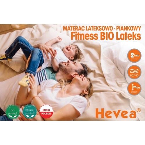 Materac wysokoelastyczny Hevea Fitness Bio Lateks 200x80