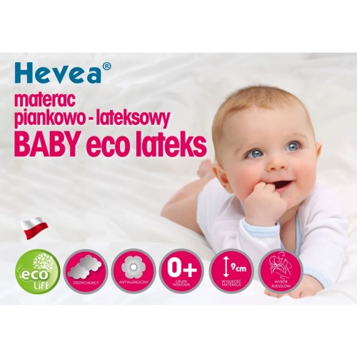 Materac z lateksem hevea baby eco lateks 140x70