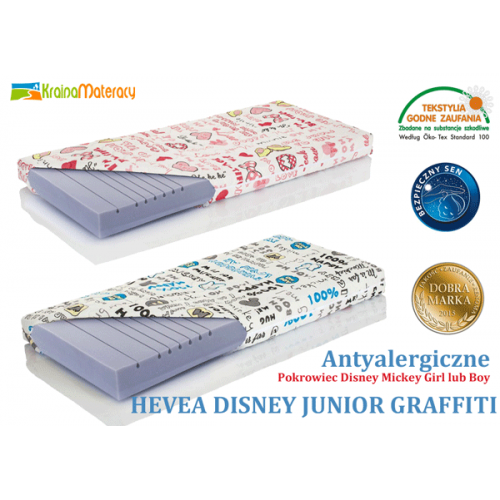 Materac  Wysokoelastyczny Hevea Disney Junior Graffiti  190X90  