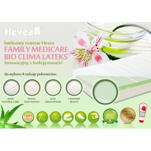 Materac lateksowy Hevea Family Medicare Bio Climalateks 200X100